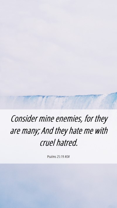 Picture 06 - Psalms 25:19 ASV Mobile Phone Wallpaper - Consider mine enemies, for they are many; And - Mobile Bible Verse Wallpaper