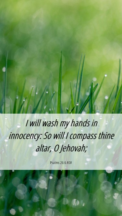 Picture 06 - Psalms 26:6 ASV Mobile Phone Wallpaper - I will wash my hands in innocency: So will I - Mobile Bible Verse Wallpaper