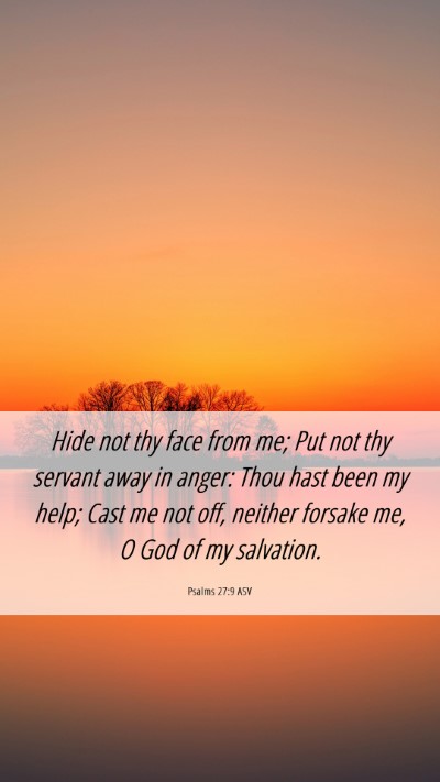 Picture 06 - Psalms 27:9 ASV Mobile Phone Wallpaper - Hide not thy face from me; Put not thy servant - Mobile Bible Verse Wallpaper