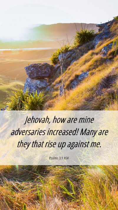 Picture 06 - Psalms 3:1 ASV Mobile Phone Wallpaper - Jehovah, how are mine adversaries increased! Many - Mobile Bible Verse Wallpaper