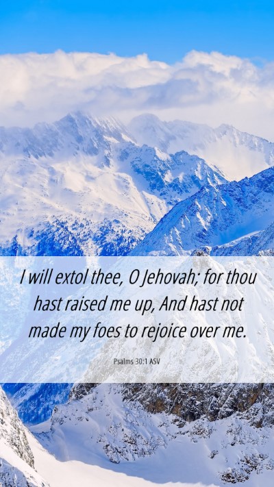 Picture 06 - Psalms 30:1 ASV Mobile Phone Wallpaper - I will extol thee, O Jehovah; for thou hast - Mobile Bible Verse Wallpaper