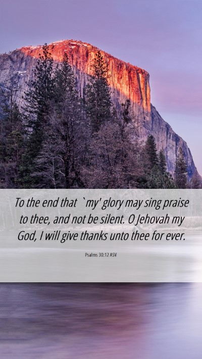 Picture 06 - Psalms 30:12 ASV Mobile Phone Wallpaper - To the end that `my' glory may sing praise to - Mobile Bible Verse Wallpaper