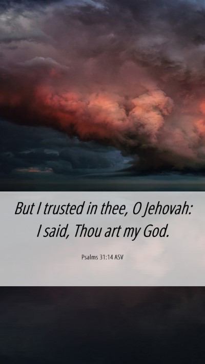Picture 06 - Psalms 31:14 ASV Mobile Phone Wallpaper - But I trusted in thee, O Jehovah: I said, Thou - Mobile Bible Verse Wallpaper