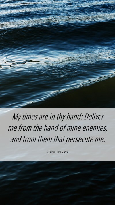 Picture 06 - Psalms 31:15 ASV Mobile Phone Wallpaper - My times are in thy hand: Deliver me from the - Mobile Bible Verse Wallpaper