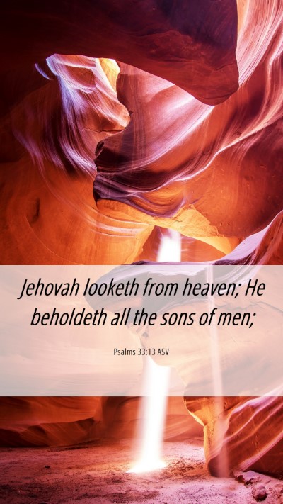 Picture 06 - Psalms 33:13 ASV Mobile Phone Wallpaper - Jehovah looketh from heaven; He beholdeth all the - Mobile Bible Verse Wallpaper
