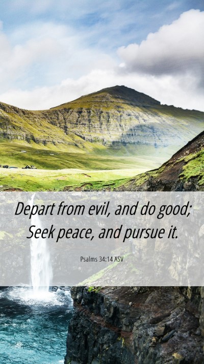 Picture 06 - Psalms 34:14 ASV Mobile Phone Wallpaper - Depart from evil, and do good; Seek peace, and - Mobile Bible Verse Wallpaper