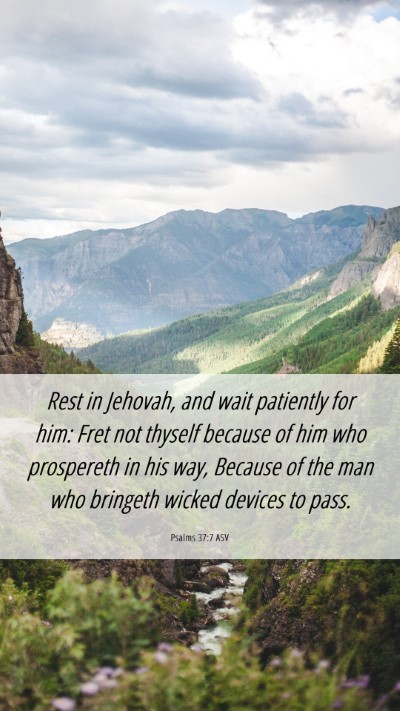 Picture 06 - Psalms 37:7 ASV Mobile Phone Wallpaper - Rest in Jehovah, and wait patiently for him: Fret - Mobile Bible Verse Wallpaper