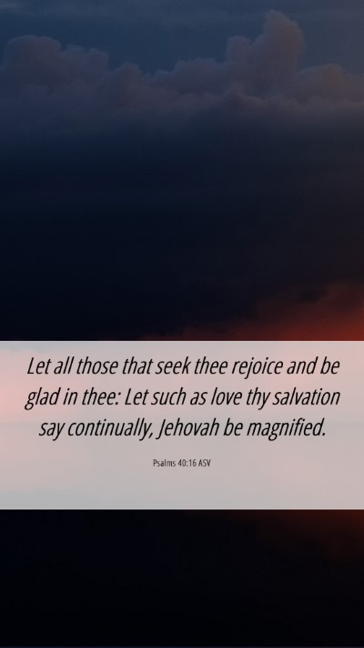 Picture 06 - Psalms 40:16 ASV Mobile Phone Wallpaper - Let all those that seek thee rejoice and be glad - Mobile Bible Verse Wallpaper