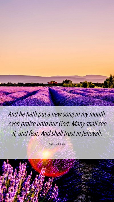 Picture 06 - Psalms 40:3 ASV Mobile Phone Wallpaper - And he hath put a new song in my mouth, even - Mobile Bible Verse Wallpaper