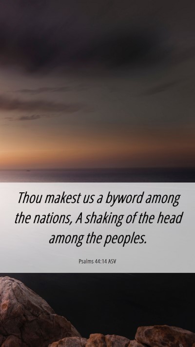 Picture 06 - Psalms 44:14 ASV Mobile Phone Wallpaper - Thou makest us a byword among the nations, A - Mobile Bible Verse Wallpaper