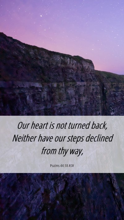 Picture 06 - Psalms 44:18 ASV Mobile Phone Wallpaper - Our heart is not turned back, Neither have our - Mobile Bible Verse Wallpaper