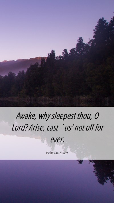 Picture 06 - Psalms 44:23 ASV Mobile Phone Wallpaper - Awake, why sleepest thou, O Lord? Arise, cast - Mobile Bible Verse Wallpaper