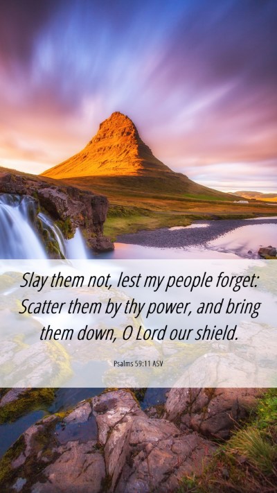 Picture 06 - Psalms 59:11 ASV Mobile Phone Wallpaper - Slay them not, lest my people forget: Scatter - Mobile Bible Verse Wallpaper