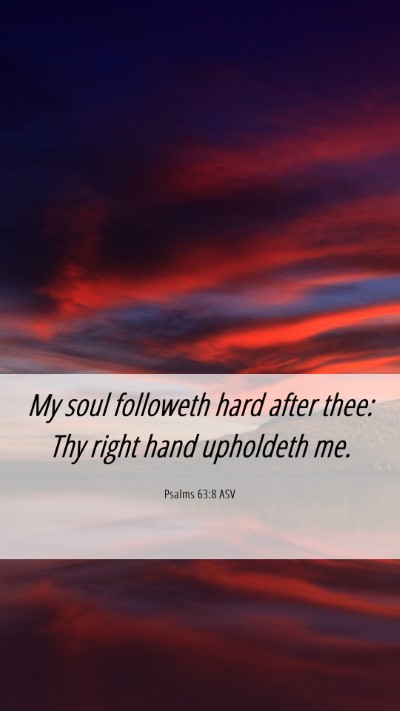 Picture 06 - Psalms 63:8 ASV Mobile Phone Wallpaper - My soul followeth hard after thee: Thy right hand - Mobile Bible Verse Wallpaper