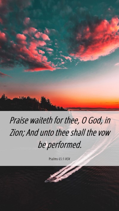 Picture 06 - Psalms 65:1 ASV Mobile Phone Wallpaper - Praise waiteth for thee, O God, in Zion; And unto - Mobile Bible Verse Wallpaper
