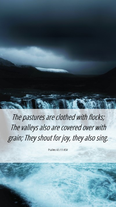 Picture 06 - Psalms 65:13 ASV Mobile Phone Wallpaper - The pastures are clothed with flocks; The valleys - Mobile Bible Verse Wallpaper