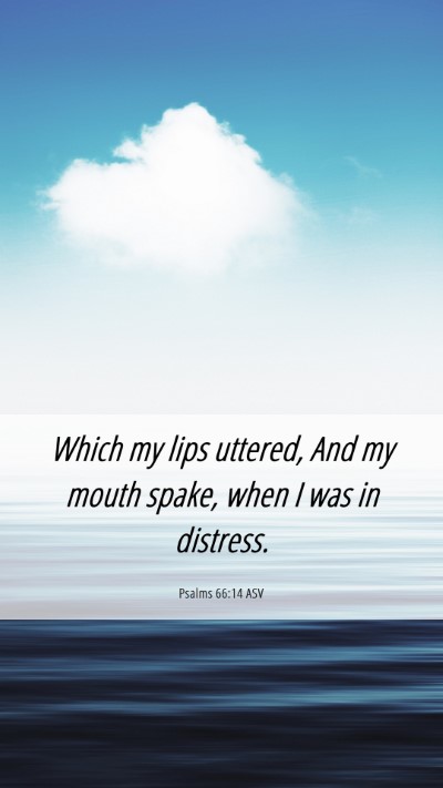Picture 06 - Psalms 66:14 ASV Mobile Phone Wallpaper - Which my lips uttered, And my mouth spake, when I - Mobile Bible Verse Wallpaper
