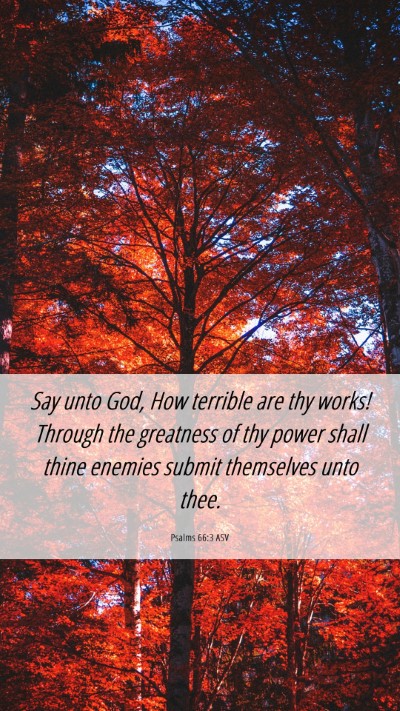 Picture 06 - Psalms 66:3 ASV Mobile Phone Wallpaper - Say unto God, How terrible are thy works! Through - Mobile Bible Verse Wallpaper