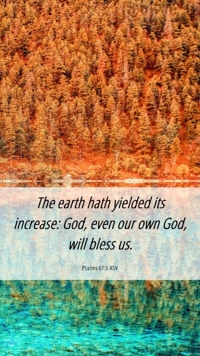 Picture 06 - Psalms 67:6 ASV Mobile Phone Wallpaper - The earth hath yielded its increase: God, even - Mobile Bible Verse Wallpaper