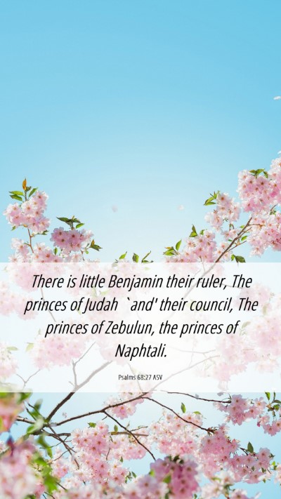 Picture 06 - Psalms 68:27 ASV Mobile Phone Wallpaper - There is little Benjamin their ruler, The princes - Mobile Bible Verse Wallpaper
