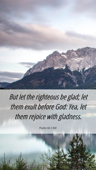 Picture 06 - Psalms 68:3 ASV Mobile Phone Wallpaper - But let the righteous be glad; let them exult - Mobile Bible Verse Wallpaper