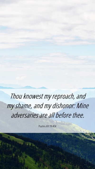 Picture 06 - Psalms 69:19 ASV Mobile Phone Wallpaper - Thou knowest my reproach, and my shame, and my - Mobile Bible Verse Wallpaper