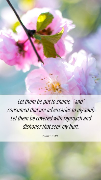 Picture 06 - Psalms 71:13 ASV Mobile Phone Wallpaper - Let them be put to shame `and' consumed that are - Mobile Bible Verse Wallpaper