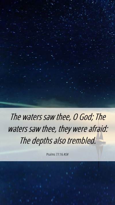 Picture 06 - Psalms 77:16 ASV Mobile Phone Wallpaper - The waters saw thee, O God; The waters saw thee, - Mobile Bible Verse Wallpaper