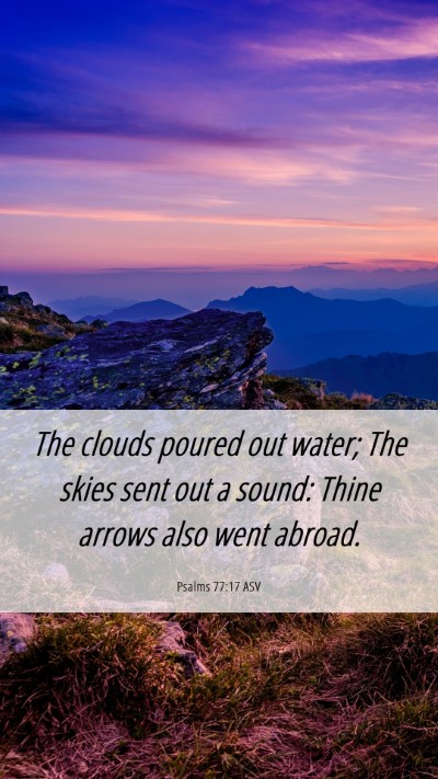 Picture 06 - Psalms 77:17 ASV Mobile Phone Wallpaper - The clouds poured out water; The skies sent out a - Mobile Bible Verse Wallpaper
