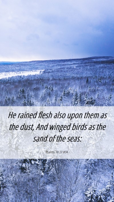 Picture 06 - Psalms 78:27 ASV Mobile Phone Wallpaper - He rained flesh also upon them as the dust, And - Mobile Bible Verse Wallpaper
