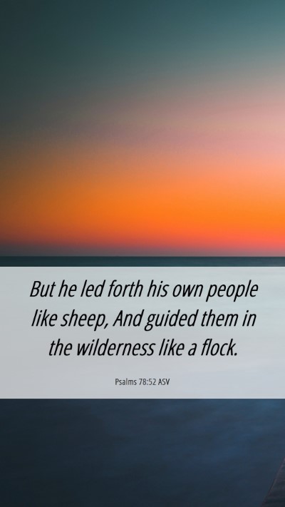 Picture 06 - Psalms 78:52 ASV Mobile Phone Wallpaper - But he led forth his own people like sheep, And - Mobile Bible Verse Wallpaper