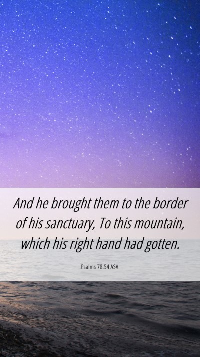 Picture 06 - Psalms 78:54 ASV Mobile Phone Wallpaper - And he brought them to the border of his - Mobile Bible Verse Wallpaper