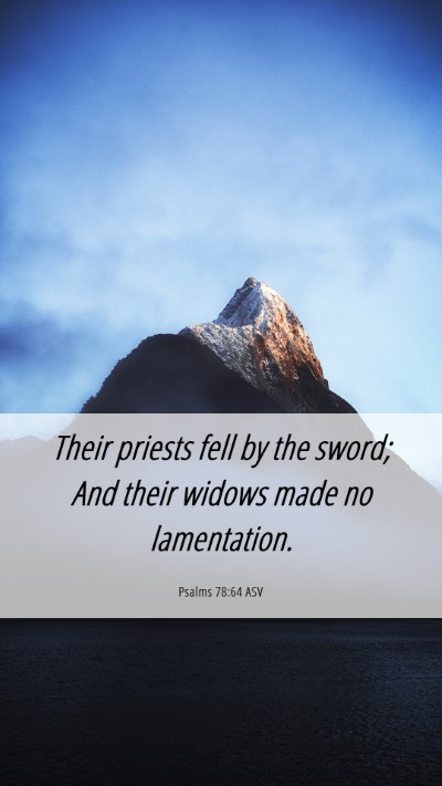 Picture 06 - Psalms 78:64 ASV Mobile Phone Wallpaper - Their priests fell by the sword; And their widows - Mobile Bible Verse Wallpaper