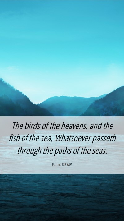 Picture 06 - Psalms 8:8 ASV Mobile Phone Wallpaper - The birds of the heavens, and the fish of the - Mobile Bible Verse Wallpaper