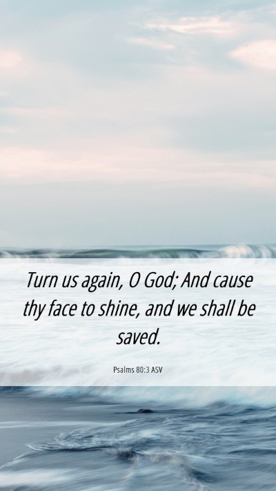 Picture 06 - Psalms 80:3 ASV Mobile Phone Wallpaper - Turn us again, O God; And cause thy face to - Mobile Bible Verse Wallpaper