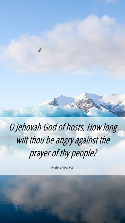 Picture 06 - Psalms 80:4 ASV Mobile Phone Wallpaper - O Jehovah God of hosts, How long wilt thou be - Mobile Bible Verse Wallpaper