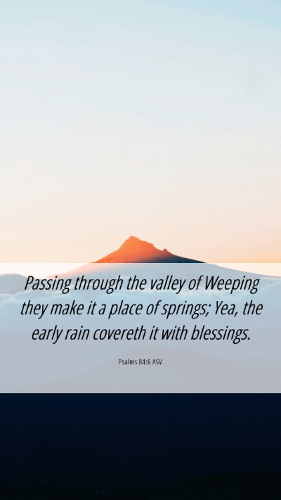 Picture 06 - Psalms 84:6 ASV Mobile Phone Wallpaper - Passing through the valley of Weeping they make - Mobile Bible Verse Wallpaper