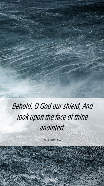 Picture 06 - Psalms 84:9 ASV Mobile Phone Wallpaper - Behold, O God our shield, And look upon the face - Mobile Bible Verse Wallpaper