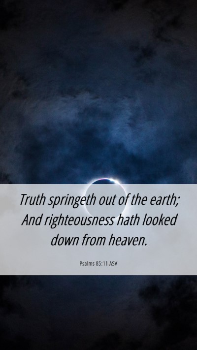 Picture 06 - Psalms 85:11 ASV Mobile Phone Wallpaper - Truth springeth out of the earth; And - Mobile Bible Verse Wallpaper