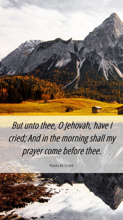 Picture 06 - Psalms 88:13 ASV Mobile Phone Wallpaper - But unto thee, O Jehovah, have I cried; And in - Mobile Bible Verse Wallpaper