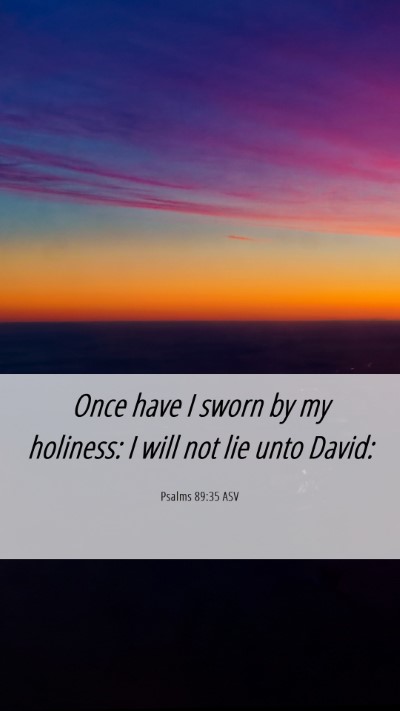 Picture 06 - Psalms 89:35 ASV Mobile Phone Wallpaper - Once have I sworn by my holiness: I will not lie - Mobile Bible Verse Wallpaper