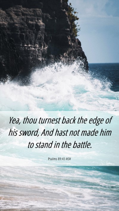 Picture 06 - Psalms 89:43 ASV Mobile Phone Wallpaper - Yea, thou turnest back the edge of his sword, And - Mobile Bible Verse Wallpaper