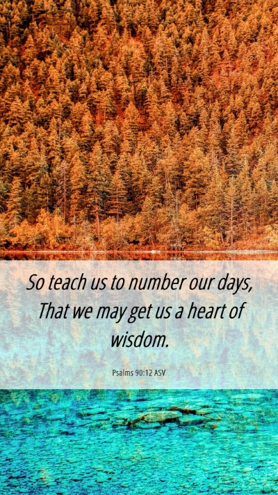 Picture 06 - Psalms 90:12 ASV Mobile Phone Wallpaper - So teach us to number our days, That we may get - Mobile Bible Verse Wallpaper