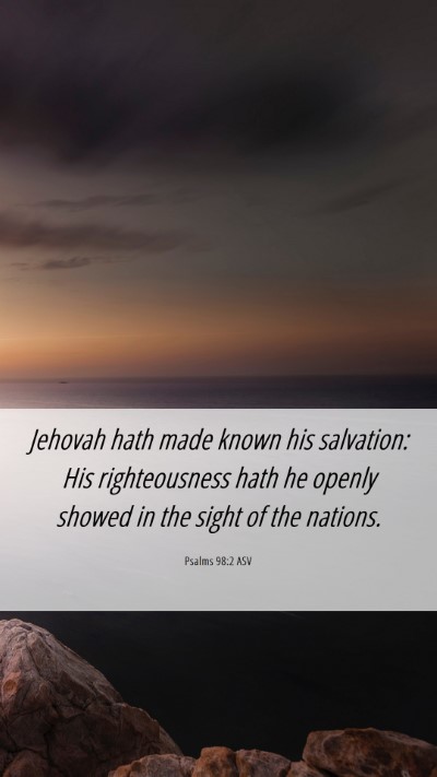 Picture 06 - Psalms 98:2 ASV Mobile Phone Wallpaper - Jehovah hath made known his salvation: His - Mobile Bible Verse Wallpaper