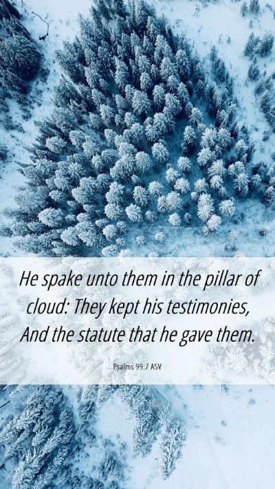 Picture 06 - Psalms 99:7 ASV Mobile Phone Wallpaper - He spake unto them in the pillar of cloud: They - Mobile Bible Verse Wallpaper