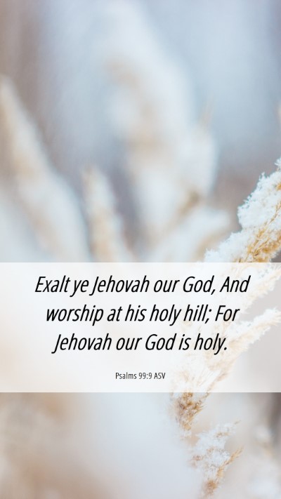 Picture 06 - Psalms 99:9 ASV Mobile Phone Wallpaper - Exalt ye Jehovah our God, And worship at his holy - Mobile Bible Verse Wallpaper
