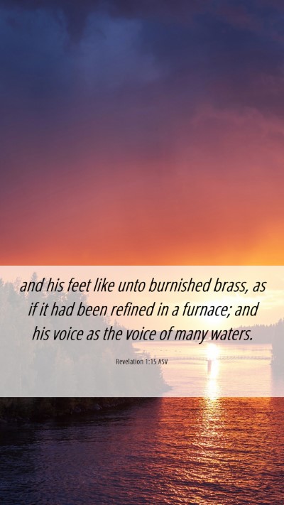 Picture 06 - Revelation 1:15 ASV Mobile Phone Wallpaper - and his feet like unto burnished brass, as if it - Mobile Bible Verse Wallpaper