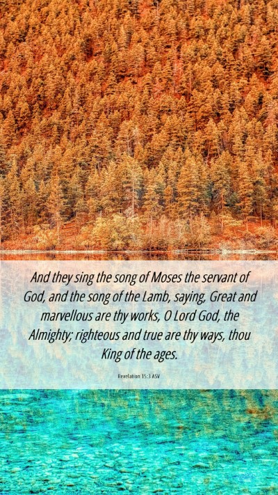 Picture 06 - Revelation 15:3 ASV Mobile Phone Wallpaper - And they sing the song of Moses the servant of - Mobile Bible Verse Wallpaper