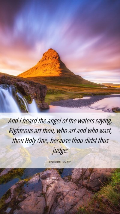 Picture 06 - Revelation 16:5 ASV Mobile Phone Wallpaper - And I heard the angel of the waters saying, - Mobile Bible Verse Wallpaper