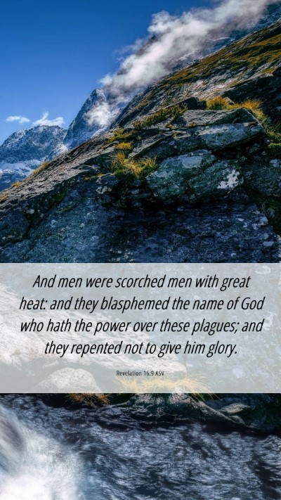 Picture 06 - Revelation 16:9 ASV Mobile Phone Wallpaper - And men were scorched men with great heat: and - Mobile Bible Verse Wallpaper